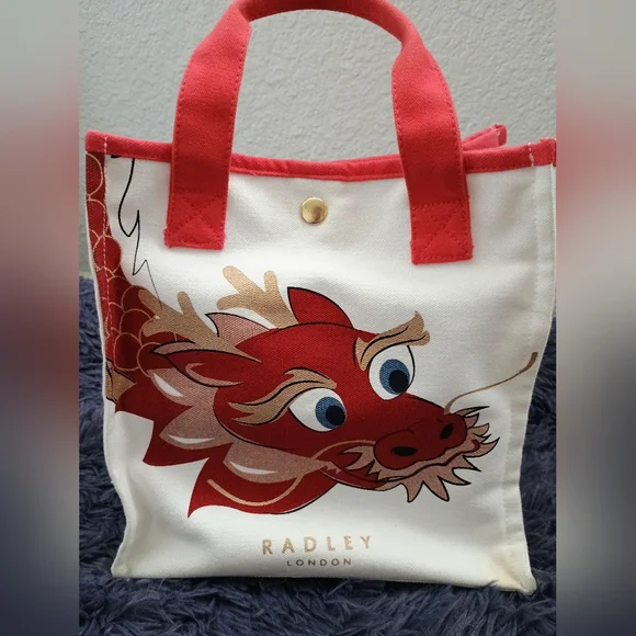 Radley London Red and White Dragon Tote Bag - Picture 1 of 5